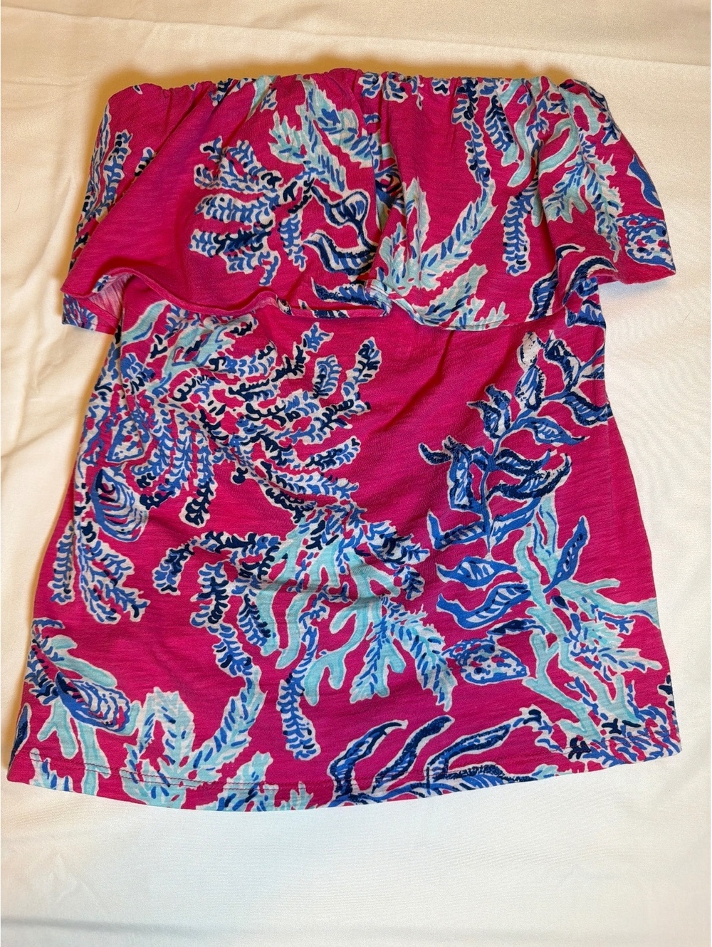 Lilly Pulitzer Strapless Tube Top Ruffled SZ Small